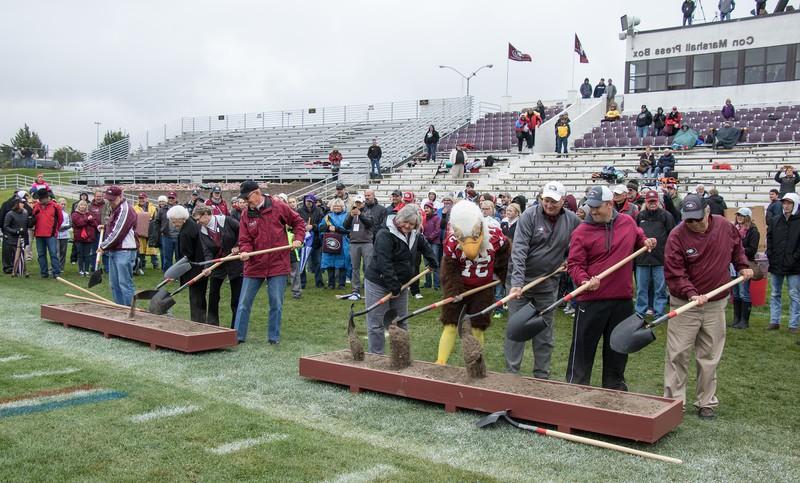 Groundbreaking ceremony for the new Chadron State College Sports Complex Saturday, Sept. 23, 2017.